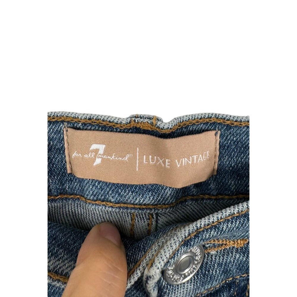 7 For All Mankind Luxe Vintage Ultra‎ High rise Cropped Jo jeans sz 32 - Picture 3 of 16
